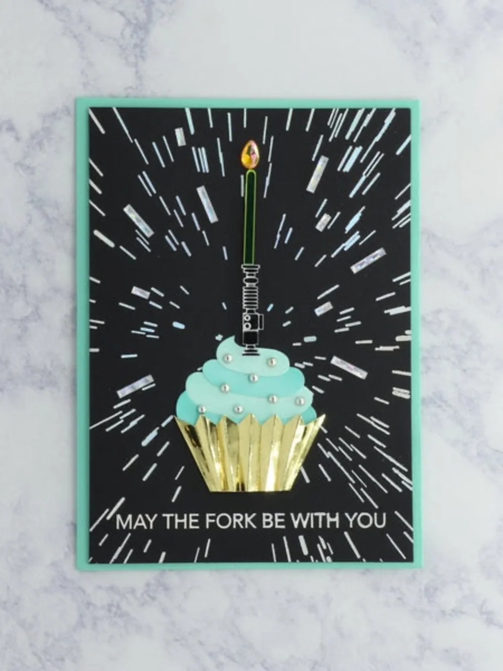 NEW PAPYRUS Star Wars “May the Fork Be With You” Birthday Card